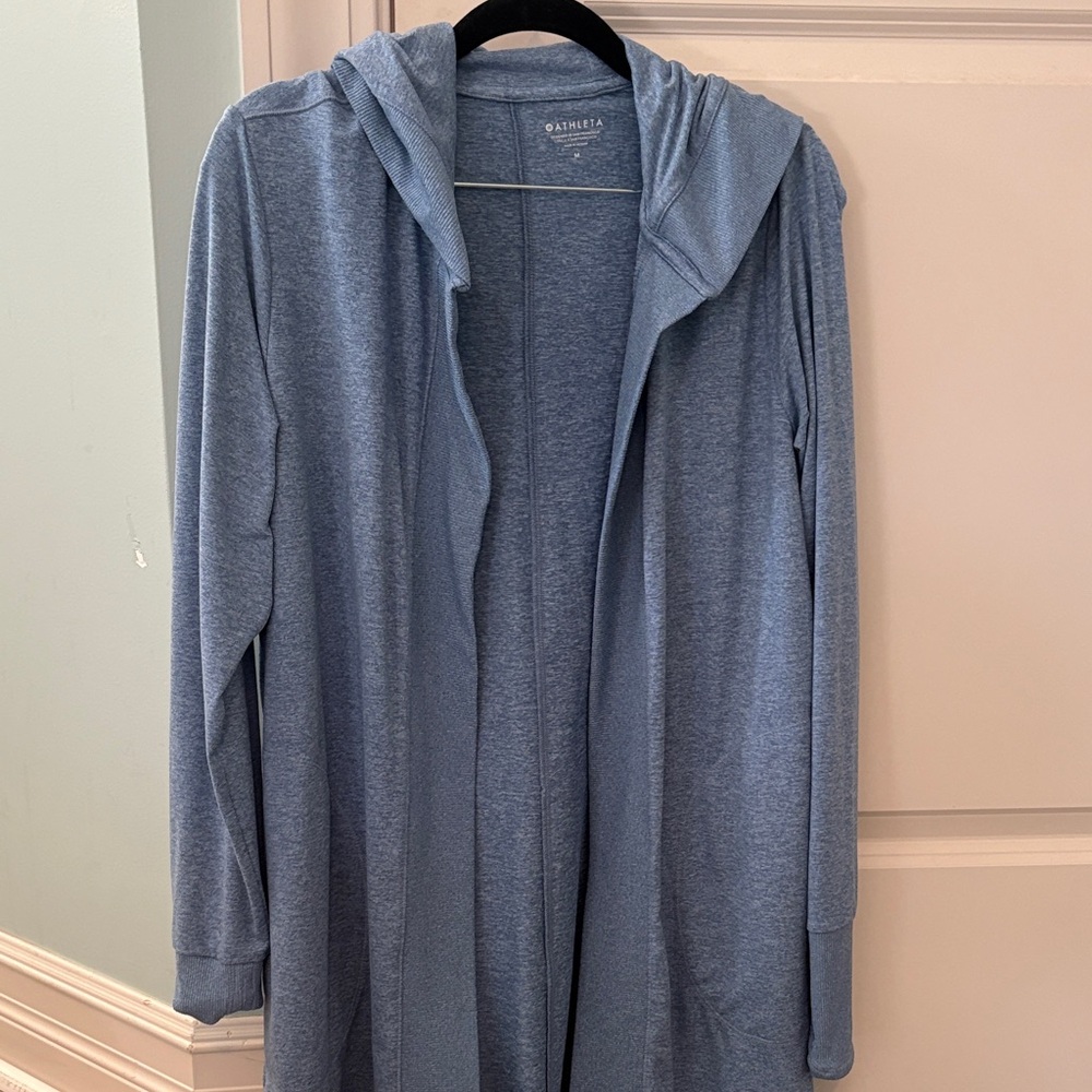 Athleta Light Blue Hooded Sweater